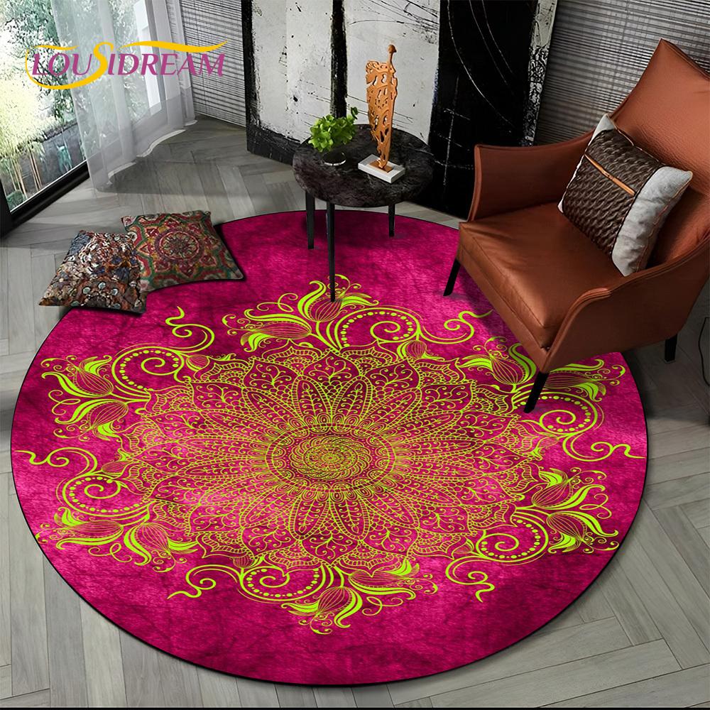 3D Meditation Mandala Bohemia nature Spirit Yoga Round Carpet Rug for Living Room Bedroom Child Decor,Pet Area Rug Non-slip Mat