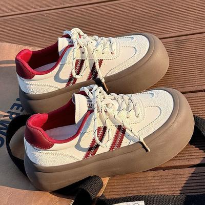 Осенняя женская обувь на платформе, немецкие тренировочные туфли, новая ретро-универсальная шикарная обувь, повседневная спортивная обувь для скейтборда