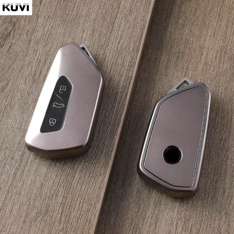 Чехол-брелок для ключа автомобиля Gun Grey Подходит для Vw Volkseagen Golf 8 Mk8 Id.3 Id.4 Cupra Skoda Octavia A8 Seat Leon Mk4 Formentor Tarraco