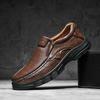 Fashion Outdoor Men's Casual Shoes Genuine Leather Mens Loafers Fashion Breathable Men Slip On Shoes Leisure Walk Hiking Shoes Moccasins