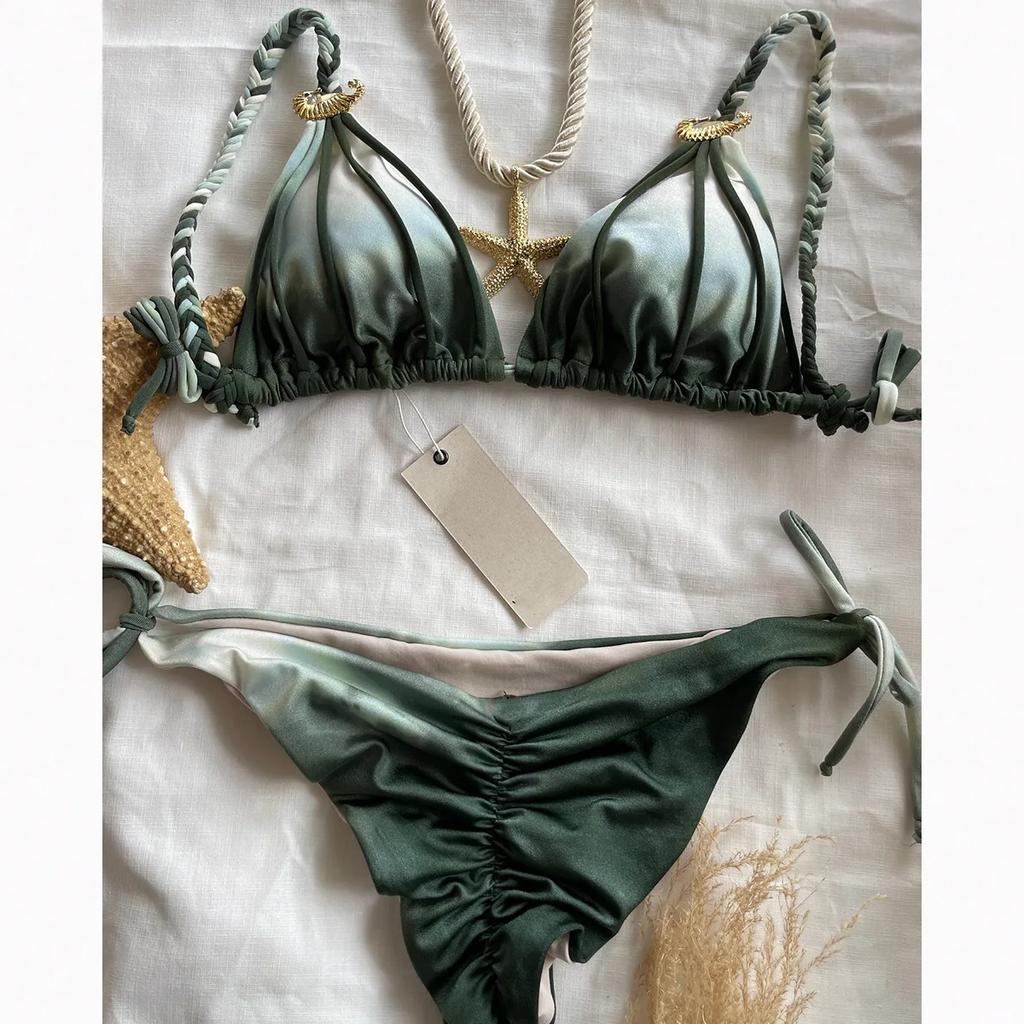 Новый сексуальный купальник бикини с принтом тай-дай раздельного стиля для женщины аксессуары купальник