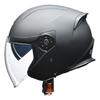 LEAD FLX Motorcycle Jet Helmet with Inner Shield, Matte Black, Size L (Under 59-60cm)