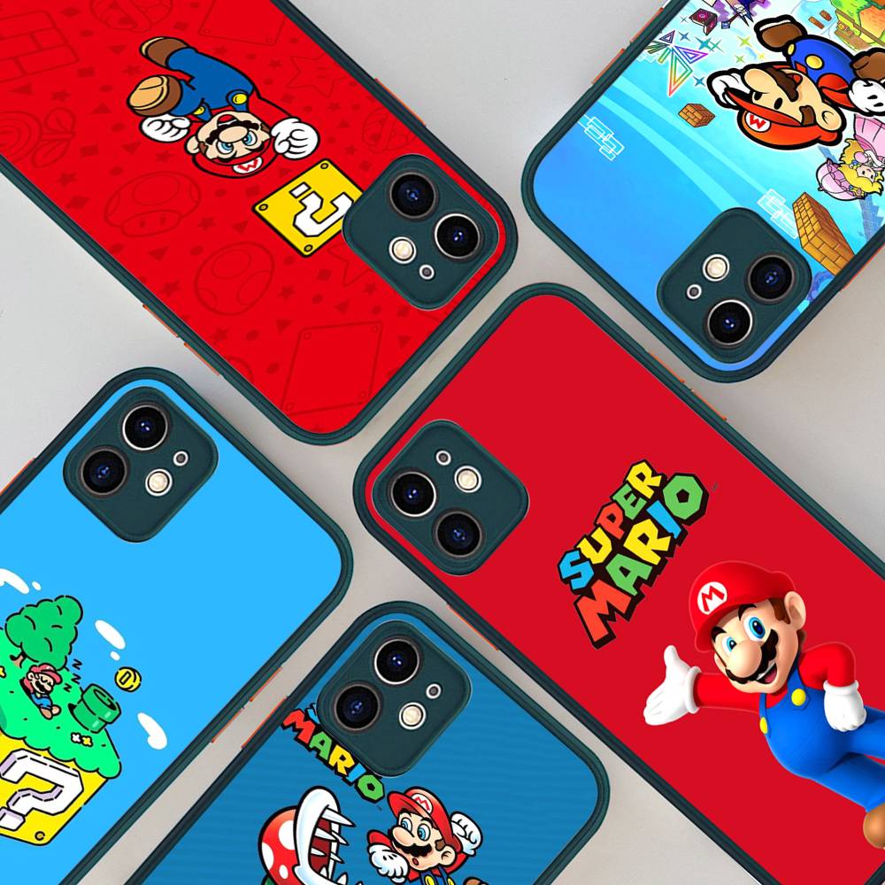Super Game M-Mario Phone Case For IPhone 13 12 X XS MAX Pro Max 16 15 11 14 Pro Max Shockproof Matte Cover
