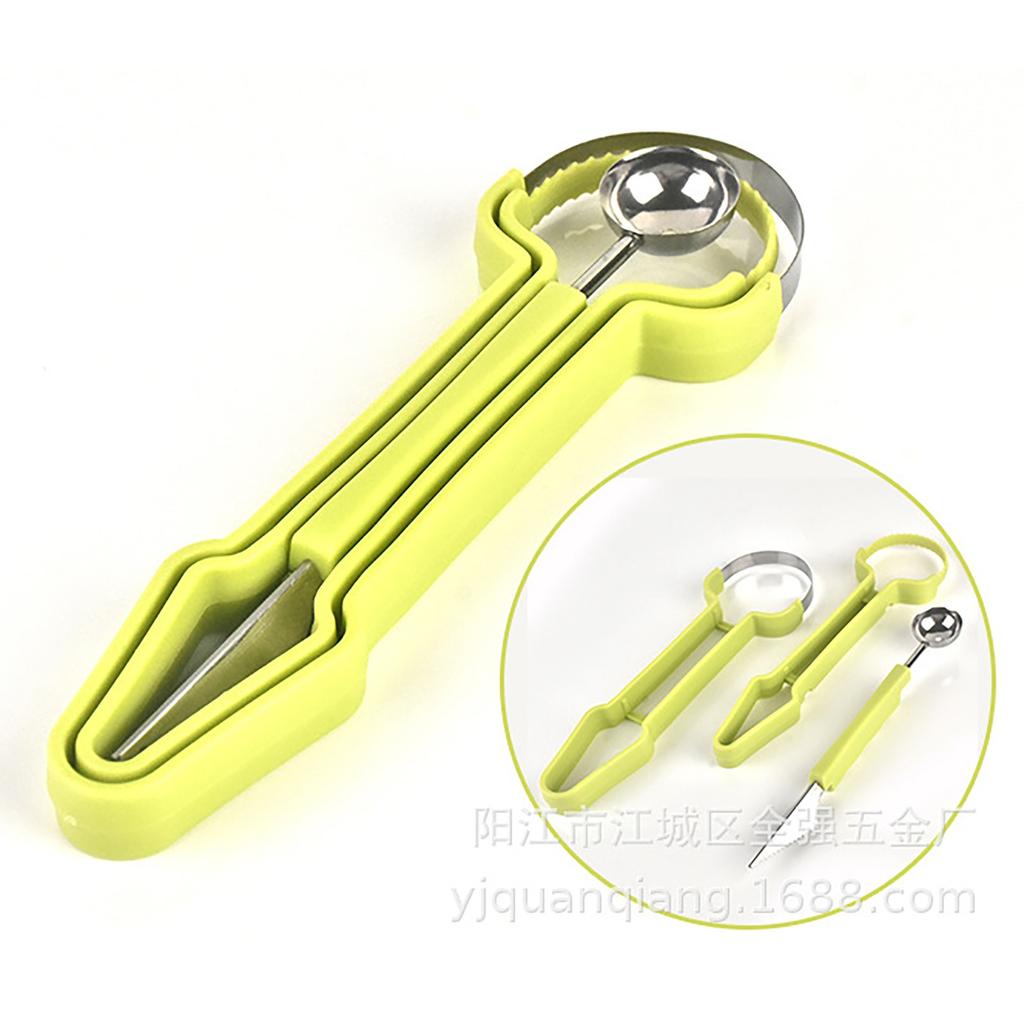 Three-in-one Fruit Carving Knife, Fruit Baller, Stainless Steel Fruit Carving Knife, Three-piece Set For Watermelon Digging