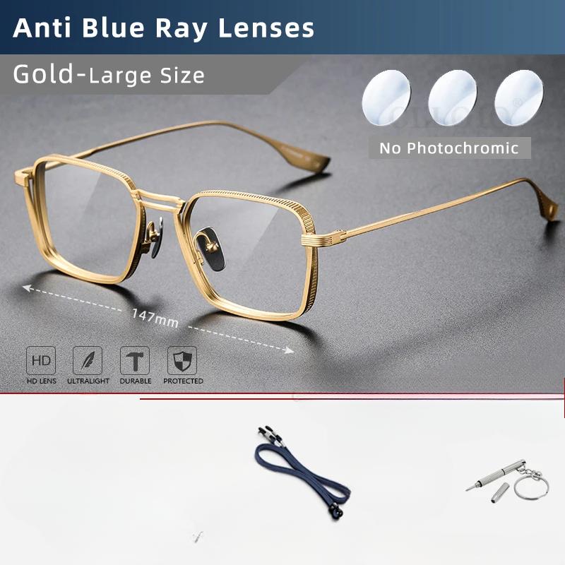 CLLOIO Чистый титановый блокирующий синий свет мужские очки для чтения оправы для очков для близорукости ручной работы фотохромные очки по рецепту