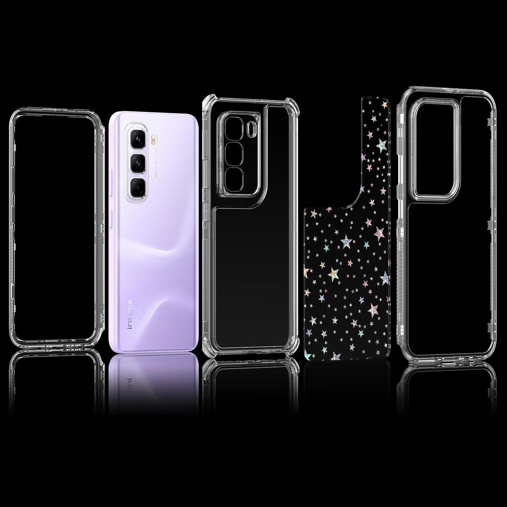 For Infinix Hot 50 Pro 4G Case Precise Cutouts Acrylic TPU Clear Phone Cover with Laser-printed Film