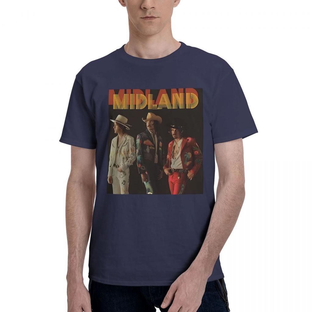 Midland Band 100 Хлопок Повседневный Дышащий Удобный Милый Дизайнерская Одежда Мужская Футболка с Графикой