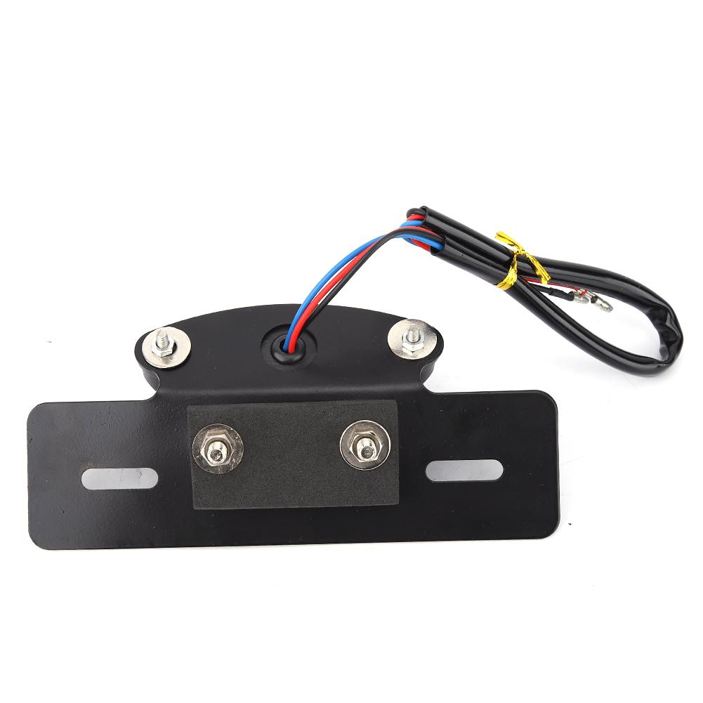 Motorcycle Taillight Retro LED Brake License Plate Light Indicator Lights(black)