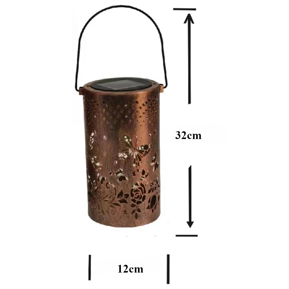 4000LM Projection Solar Garden Light IP65 Waterproof Butterfly Solar Outdoor Lantern Metal Butterfly LED Lantern for Patio Lawn Pathway