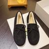 Womens Flat Shoes Bow Womens Cotton Shoe Plush Warm Casual Shoes Winter Slip On Women Shoes Shallow Zapatillas De Mujer