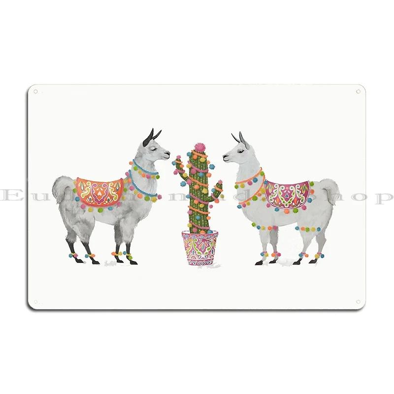 Llamas Metal Plaque Poster Wall Mural Classic Designer Cave Create Tin Sign Poster