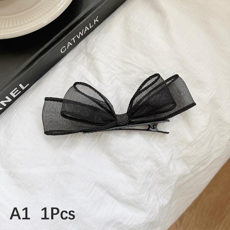 Black Lace Double-Layer Mesh Bow Hairpin For Women Girl Hair Accessories