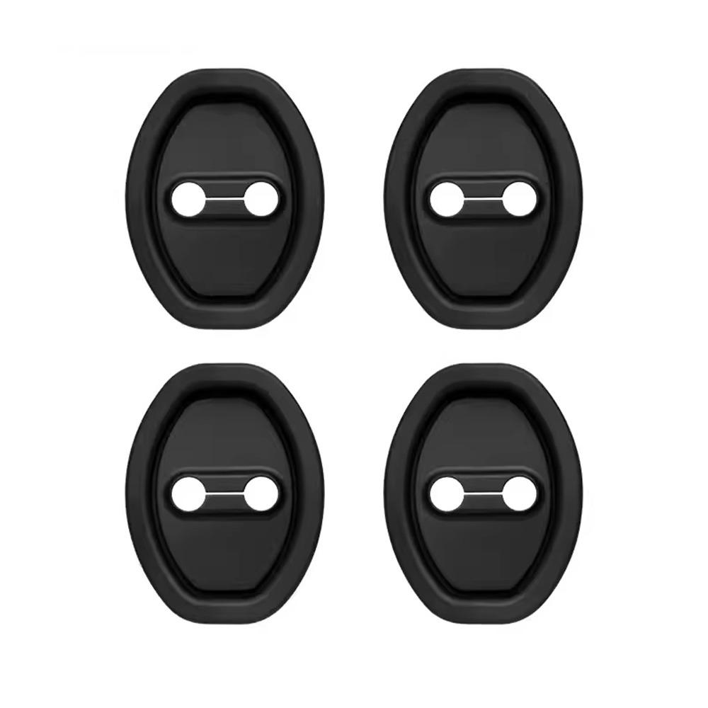 4Pcs Elastic Silicone Door Lock Protective Cover Door Lock Protective Cushion Car Interior