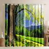 3D занавеска с принтом леса на заказ, зеленая лужайка, природа, сцена, оконные шторы для спальни, гостиной, тонкая занавеска, украшение