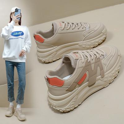 Обувь для папы, женская, весенняя, новая, в корейском стиле, студенческая, модная обувь, толстая подошва, увеличенные кроссовки для отдыха K6708