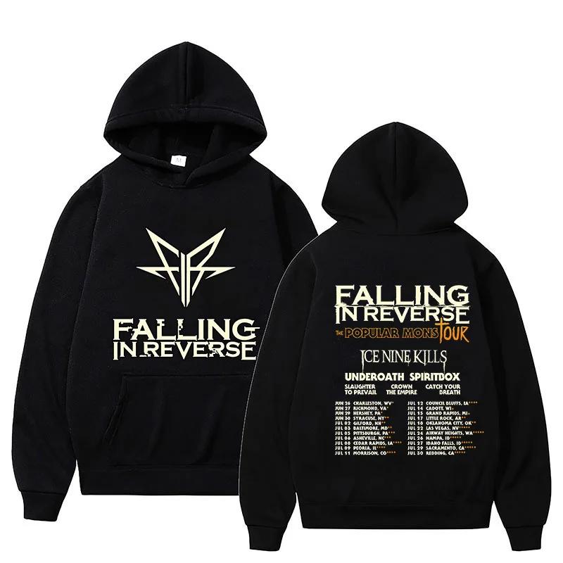 Falling In Reverse Популярная толстовка с капюшоном Mons Повседневная одежда Kawaii Athleisure Печатный дизайн для девочек Толстовки Смешная графическая одежда