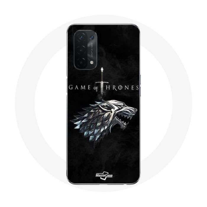 Coque - Maniacase - Oppo A74 5G - Game of Thrones - Maison Stark - Silicone Noir