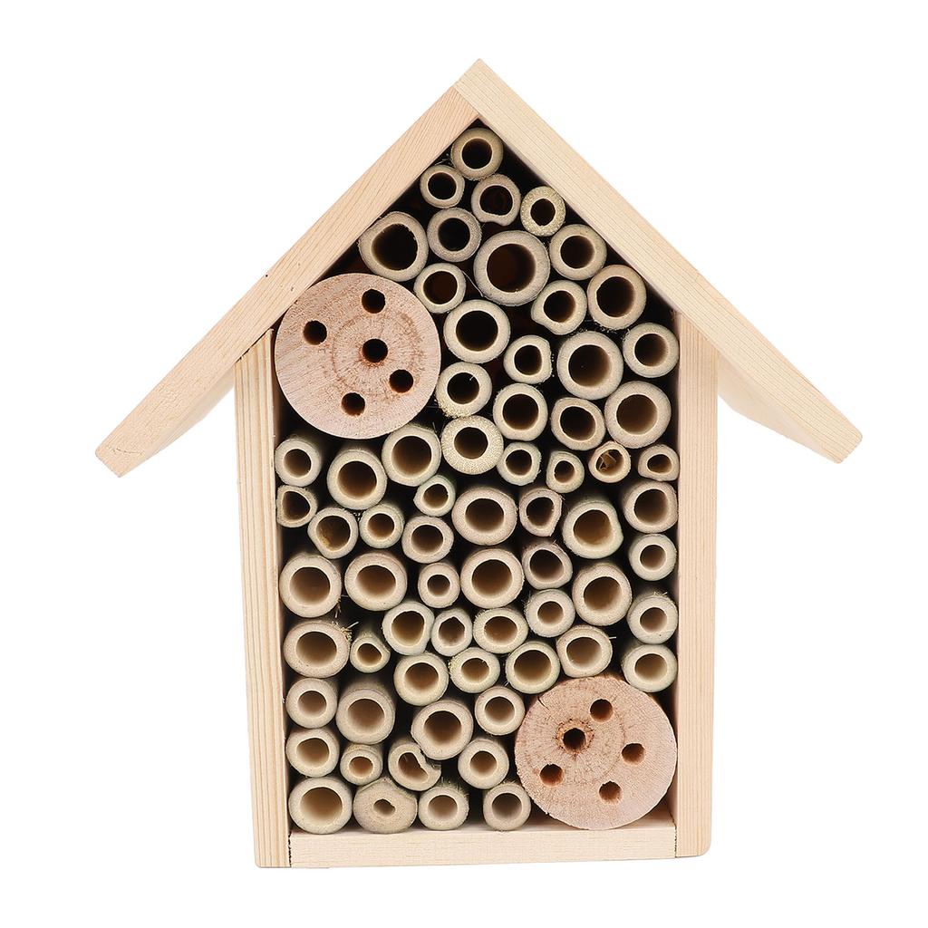 Bee House Hanging Harmless Eco Friendly Wooden Bee Box Habitat for Outdoor Garden Yard