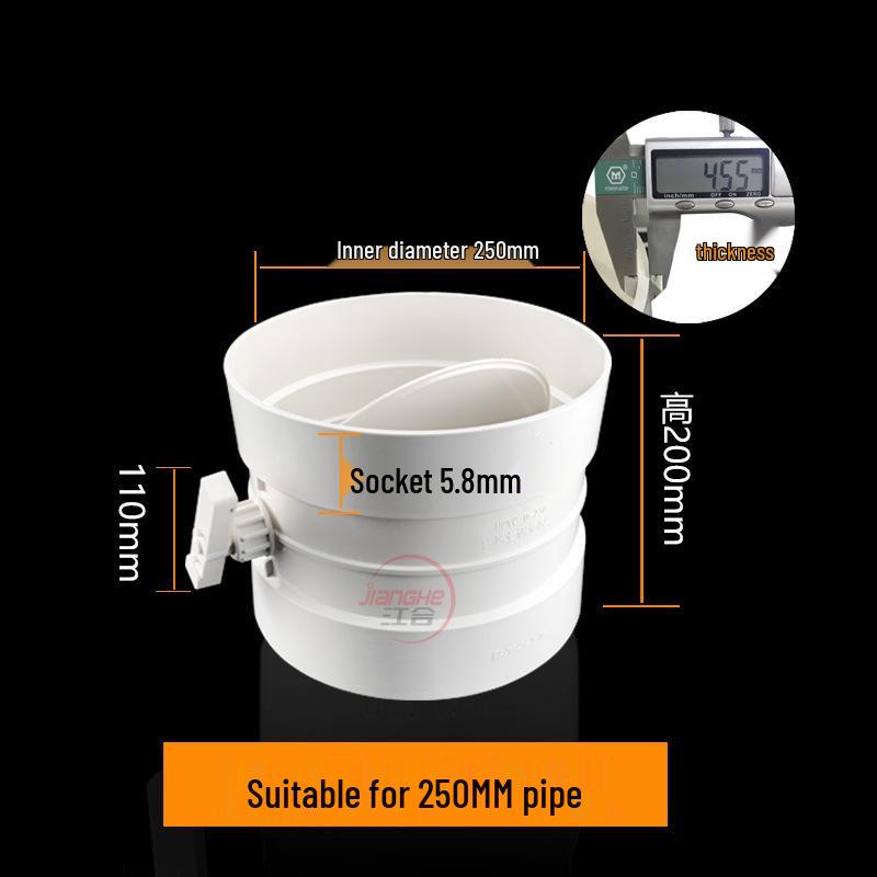 ПВХ ручной дроссель-бабочка для вентиляционных каналов (Размеры: 75, 110, 160, 200)