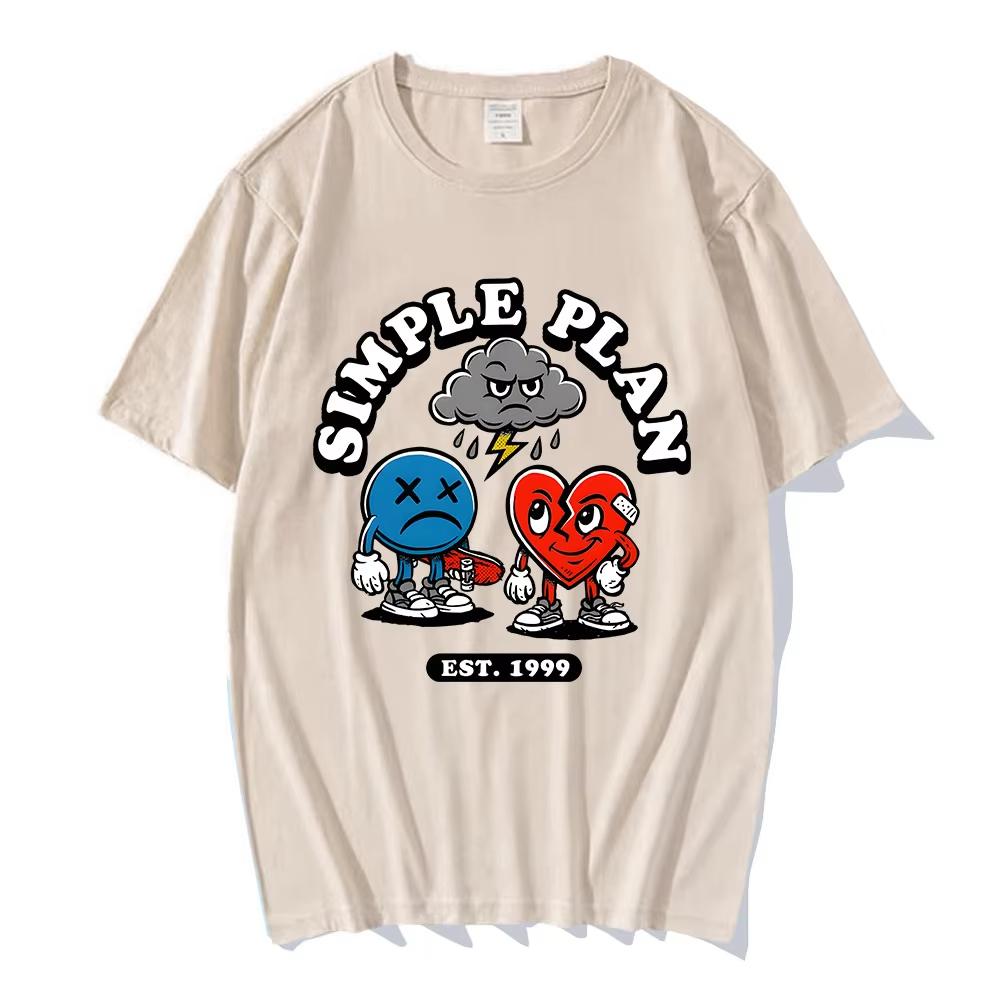 3 ICON CHARACTER T-SHIRT SIMPLE PLAN Band Design Print Tshirts Short Sleeve Cotton O-neck Women Tees Graphic Merch Summer Loose