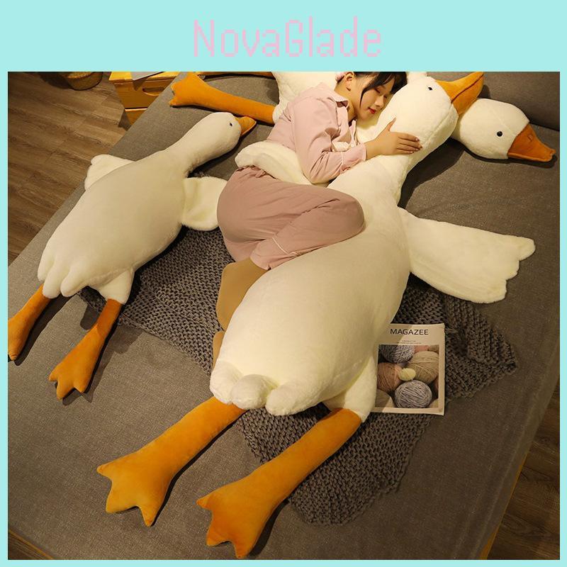 Delightful White Goose Huge Pillow Plush Sleeping Toy Cushion Gift
