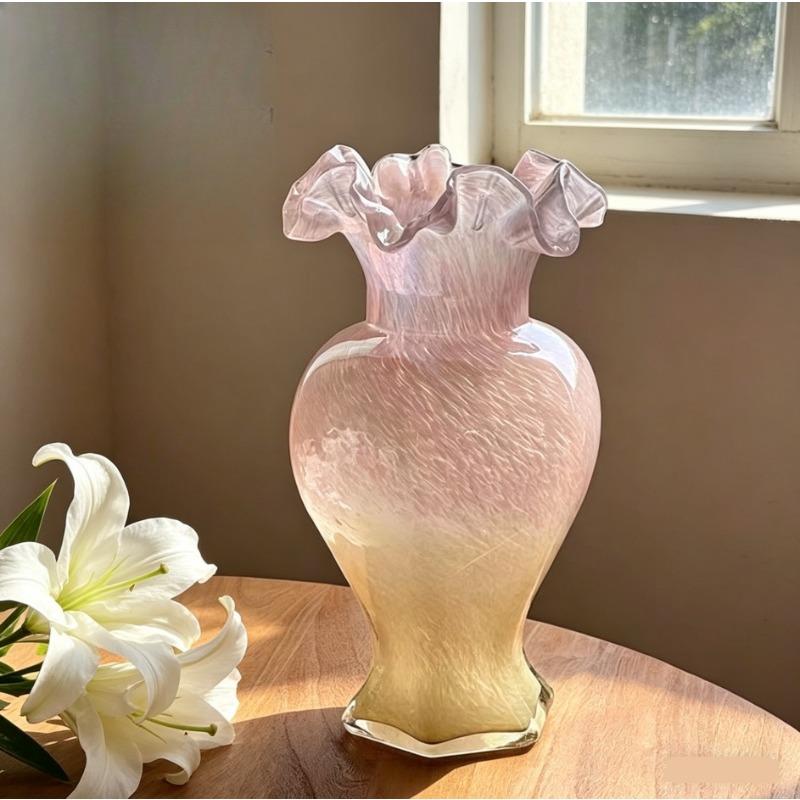 Винтажная разноцветная ручная работа Fenton, ваза, цветочный горшок, шестиугольник, кружевной край, настольный декор, гидропонная композиция, дом