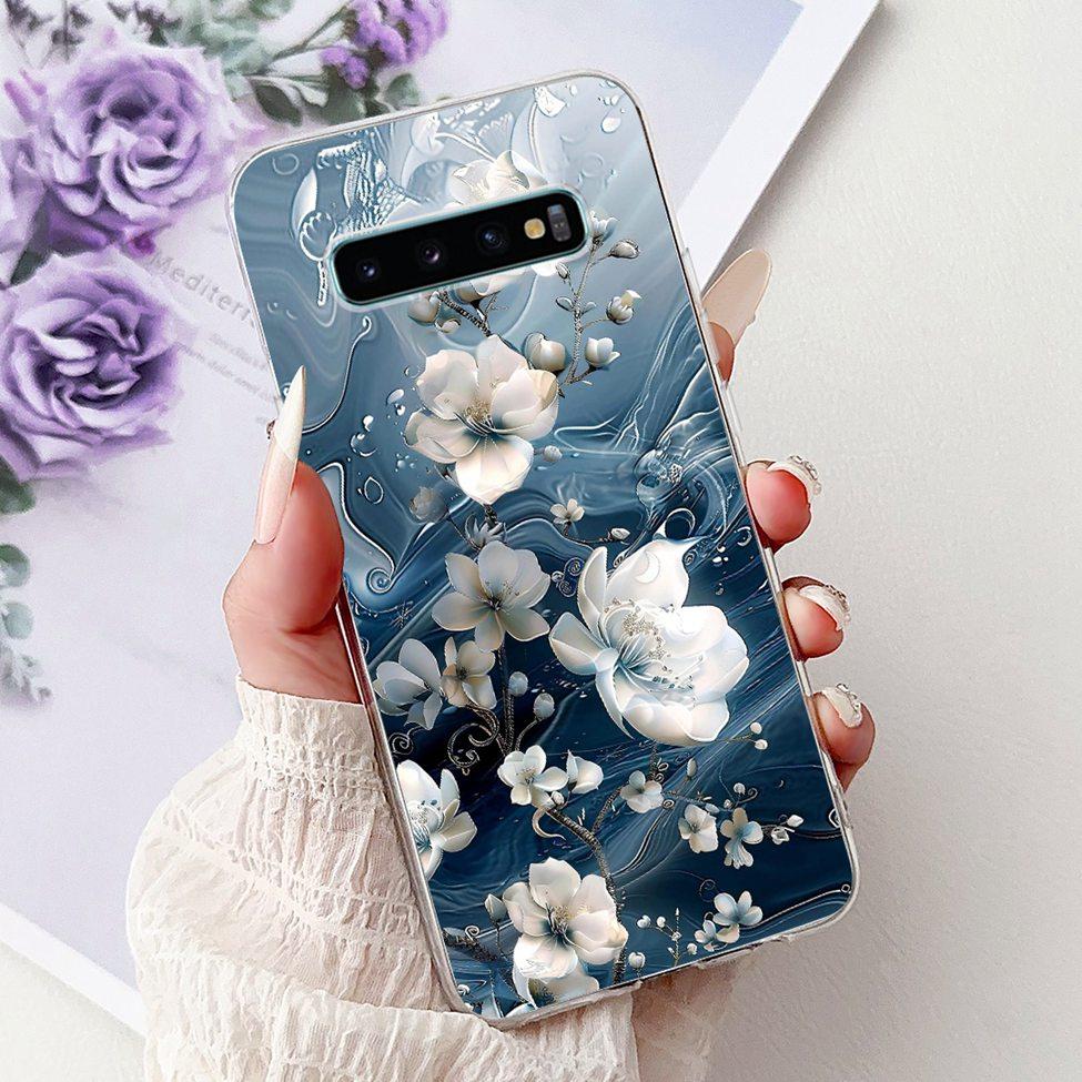 Чехол для Samsung S10 Plus SM-G975F Милый Кавайный Модный Цветочный Роскошный Крутой Расписной Мягкий Чехол для Телефона Samsung Galaxy S10+