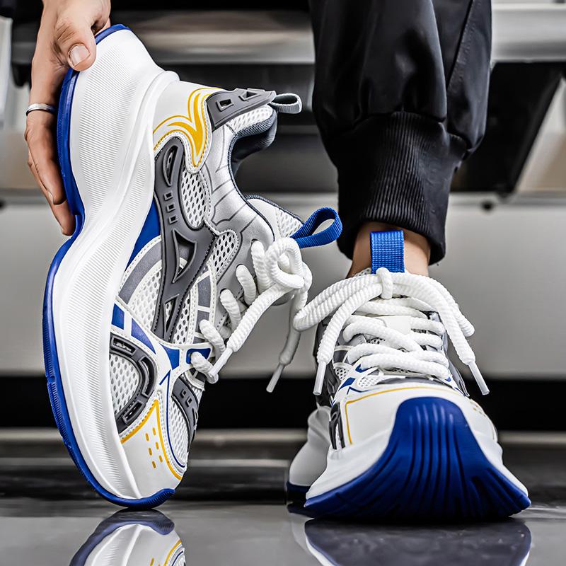 Новая Мода Мужские Четыре Сезона Удобные Ботинки на Толстой Подошве Студенты Мальчики Тренд Мягкая Подошва Дышащие Повседневные Кроссовки для Бега