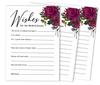 Inkdotpot Pack of 50 Floral Burgundy Advice Cards, Wishes for The Bride and Groom, Mr and Mrs Wedding Guest Game Activity 5x7 Inches