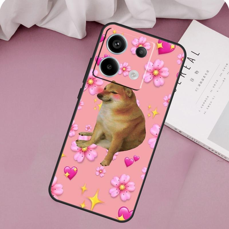 Funny Cheems Doge Case For Xiaomi Redmi Note 14 13 12 11 10 9 Pro 11S 12S Redmi 14C 10C 12C 13C 15C 15 Cover