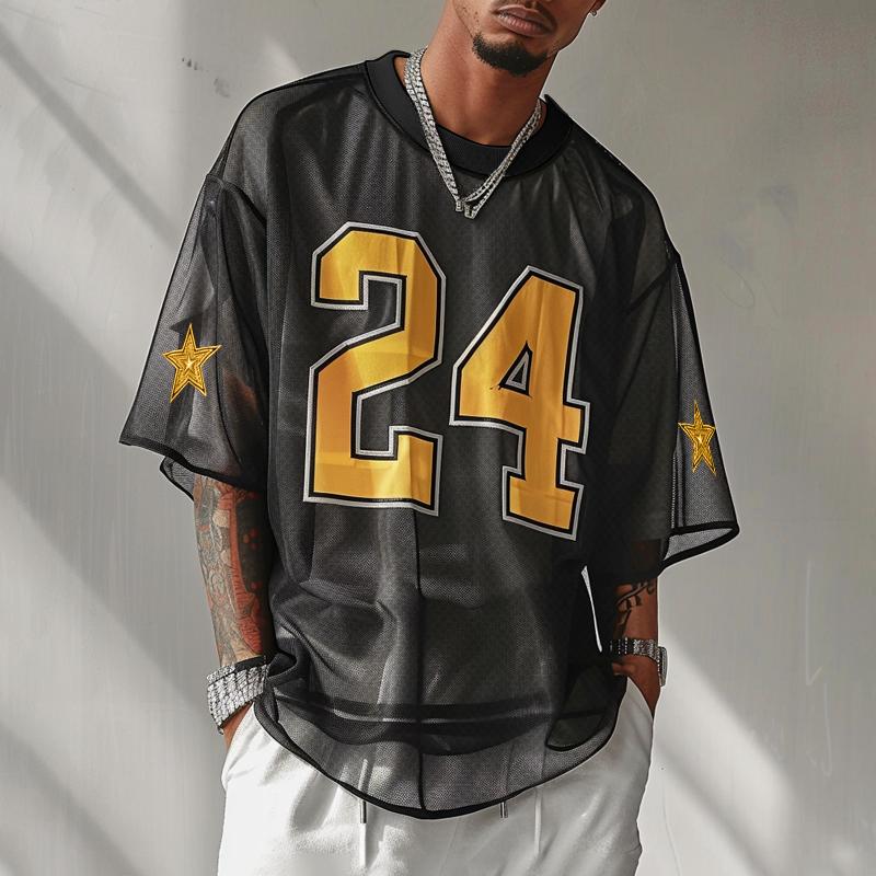 INCERUN Мужские сетчатые топы с круглым вырезом и коротким рукавом, повседневные спортивные футболки с вырезами