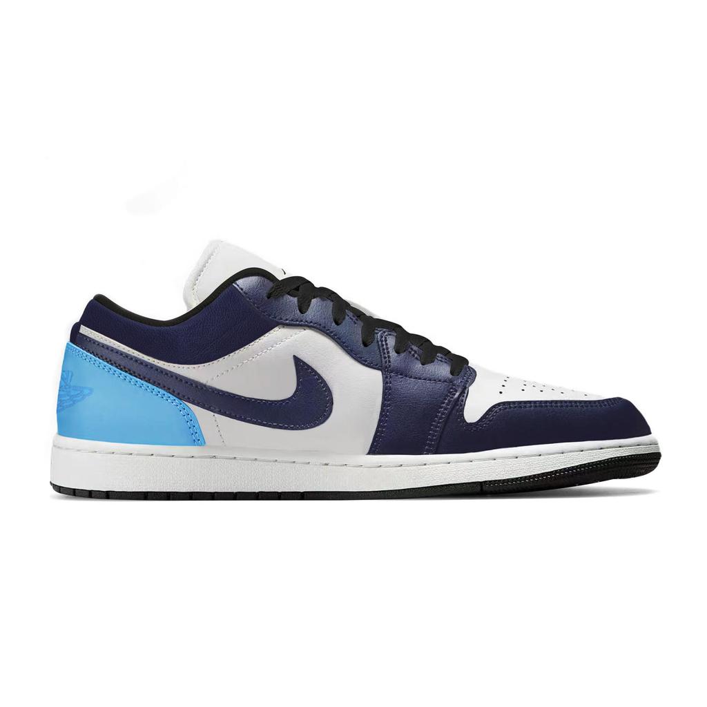 Jordan Air Jordan 1 Нескользящие Устойчивые к истиранию Низкие Скейтбордические кроссовки Унисекс Белый Синий Черный 553558-132(Team963-SBOX)