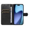 For iPhone 17 Air Leather Wallet Case with Strap Solid Color Phone Stand Cover