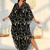 New V-neck Beach Cover Up  Loose Vacation Robe Bikini Top Swimsuit Top