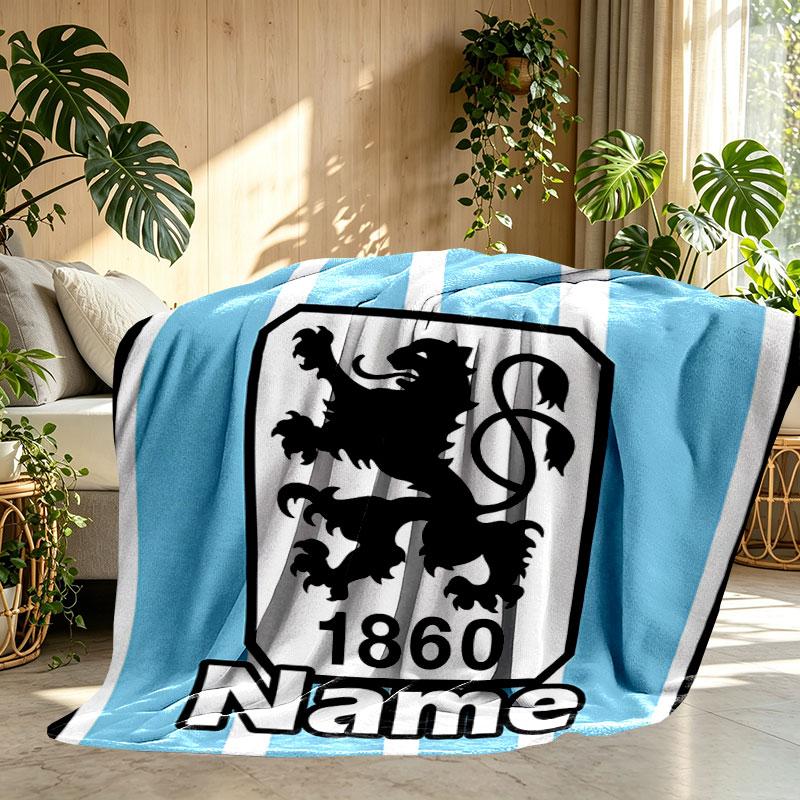 Custom Name Personalized 1860 Munchen football club Print Blanket, Home Decor, Bedroom, Sofa, Camping, Couch, Gifts for Birthday Christmas
