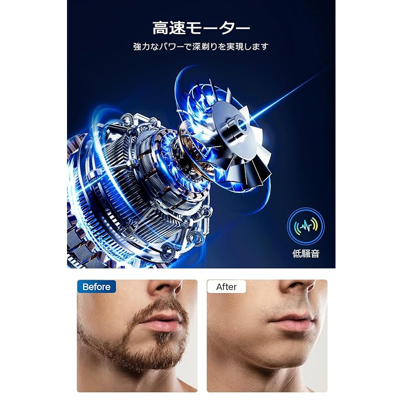 Бритва мужская на батарейках [3 последовательных лезвия с тесным контактом и возможность непрерывного использования в течение 120 минут] Электробритва возвратно-поступательного типа Type-c