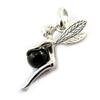 [N3963] - Silver Pendant 'Tinkerbell' Onyx (rhodium-plated)