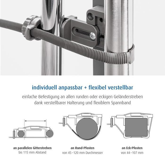 Reer StairFlex Support pour escalier sur rambarde Gris anthracite - 46911