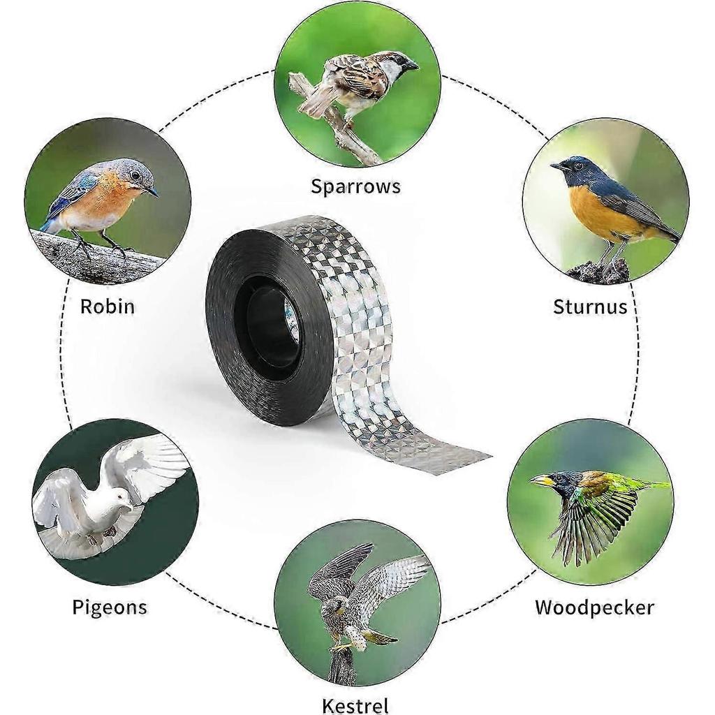 80M*4.8CM Bird Repellent Tape Bird Repellent Tape Scarecrow Garden Birdcatcher Reflective Pigeon Bird Guard