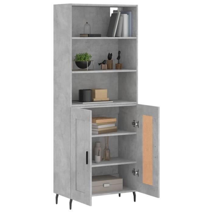 VidaXL Highboard Concrete Grey 69.5x34x180 Cm Engineered Wood 3189977