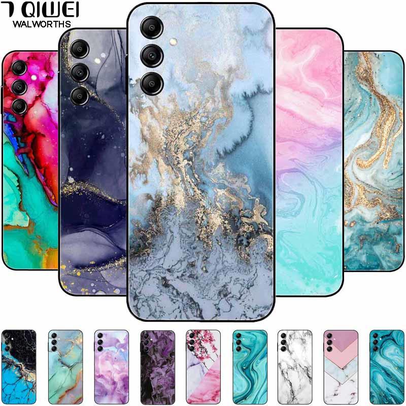 Чехол для Samsung Galaxy A54 5G A34 A24 S23 Чехол Цветочный Мраморный ТПУ Мягкий Силиконовый Чехол для GalaxyA54 A 34 Расписные Корпуса Телефонов