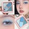 4 Color Eyeshadow Palette Blue Green Glitter Pearly Matte Black Pink Earth Color Eye Shadow Makeup Lasting Korean Cosmetic 1Pcs