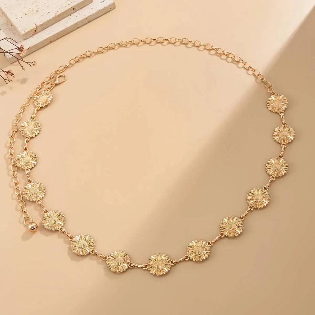 Ingemark Boho Gold Color Flower Belly Waist Chain Women Summer Beach Bikini Adjustable Belt Chain Body New Jewelry Accessories