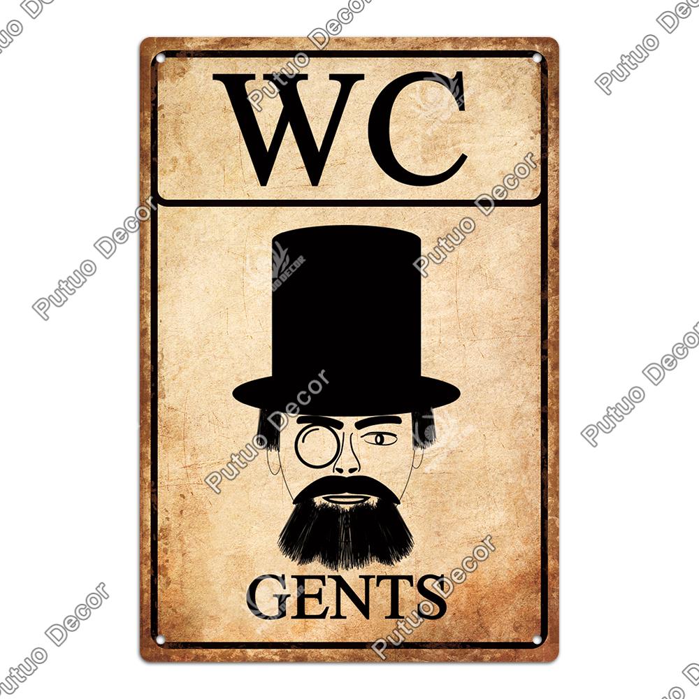 Декор 1 шт. Металлический Знак для Туалета - Ретро Жестяная Ванная Комната Табличка Настенные Плакаты Украшения