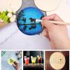 12-Pack Blank Wooden Round Slices for Wooden, DIY Decoration Party Decoration Blank Wooden Round Slices for Kids DIY Props Round Canvas (4mm Thick)
