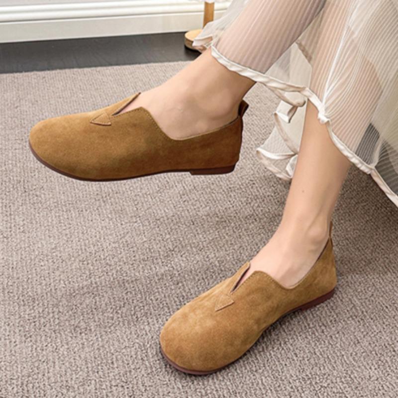 Mode Damen Ballerinas Retro Runde Zehen Loafers Schuhe für Damen Slip-on Casual Übergröße Atmungsaktive Sneaker Damen Zapatos De Mujer