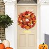 Yousheng Autumn Wreath Faux White Pumpkin Maple Leaf Pine Cone Berry Wreath Handmade Farmhouse Wreath Fall Decoration for Home Thanksgiving Harvest