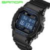 Sanda Multifunctional Waterproof Luminous Square Sport Watch - Fashionable Student Wristwatch