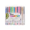 Набор цветных гелевых ручек Linc Geltonic Colorpuff, 12 цветов, гладкое письмо, с твердым футляром для школьных записей, рисования, рукоделия, 1 упаковка x 12 шт.