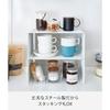 Yamazaki Kitchen Steel Corner Rack L White, Approx. W30.5xD22xH14cm, Tower, Stackable, 3791